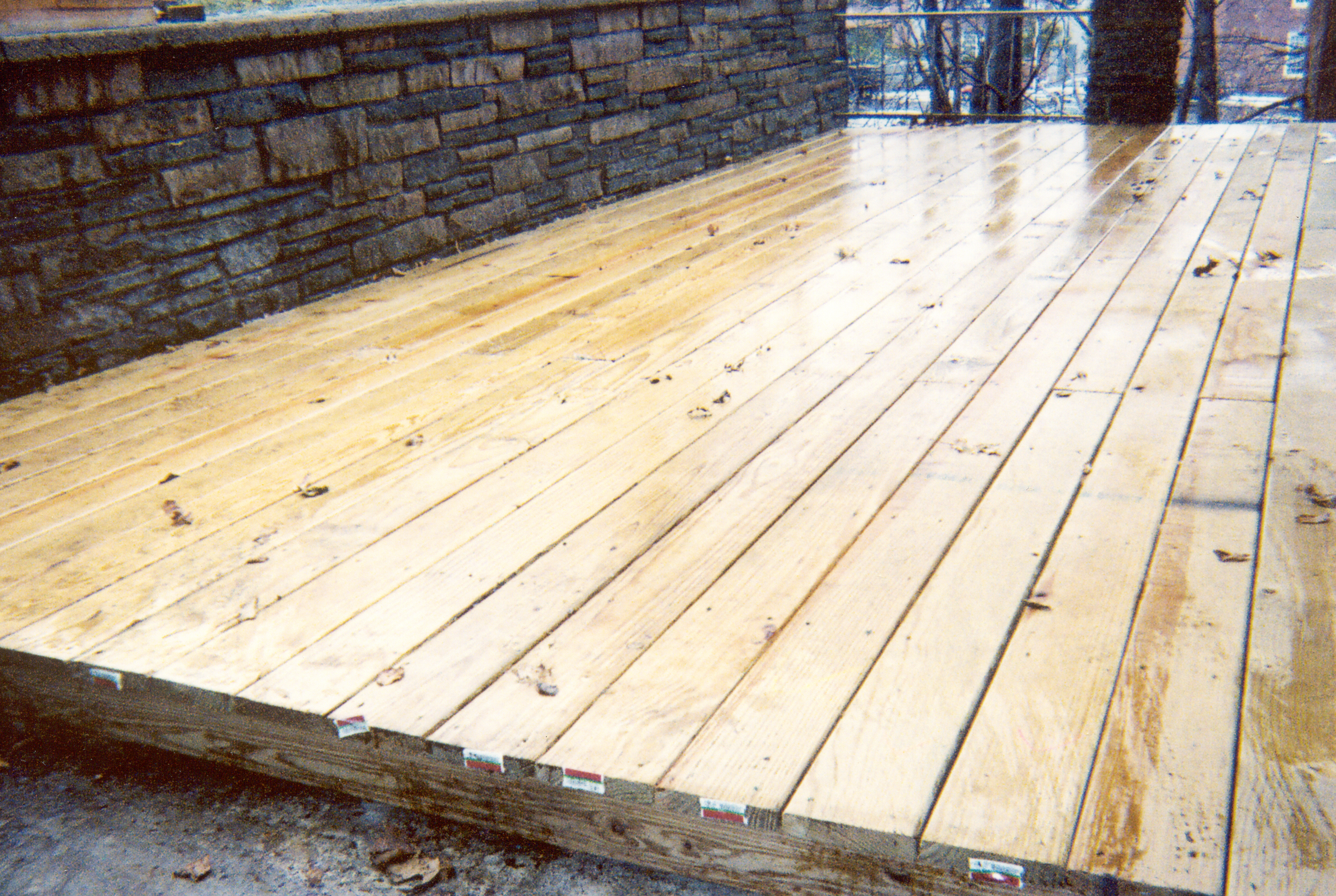 Decking built over concrete patio